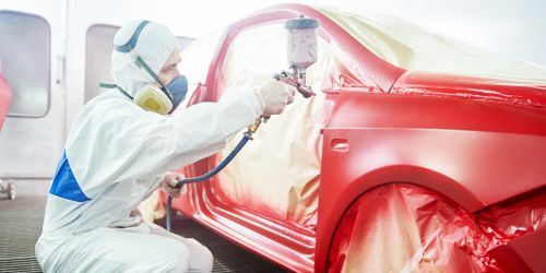 Tesla full car painting at Tesla Body Shop Dubai